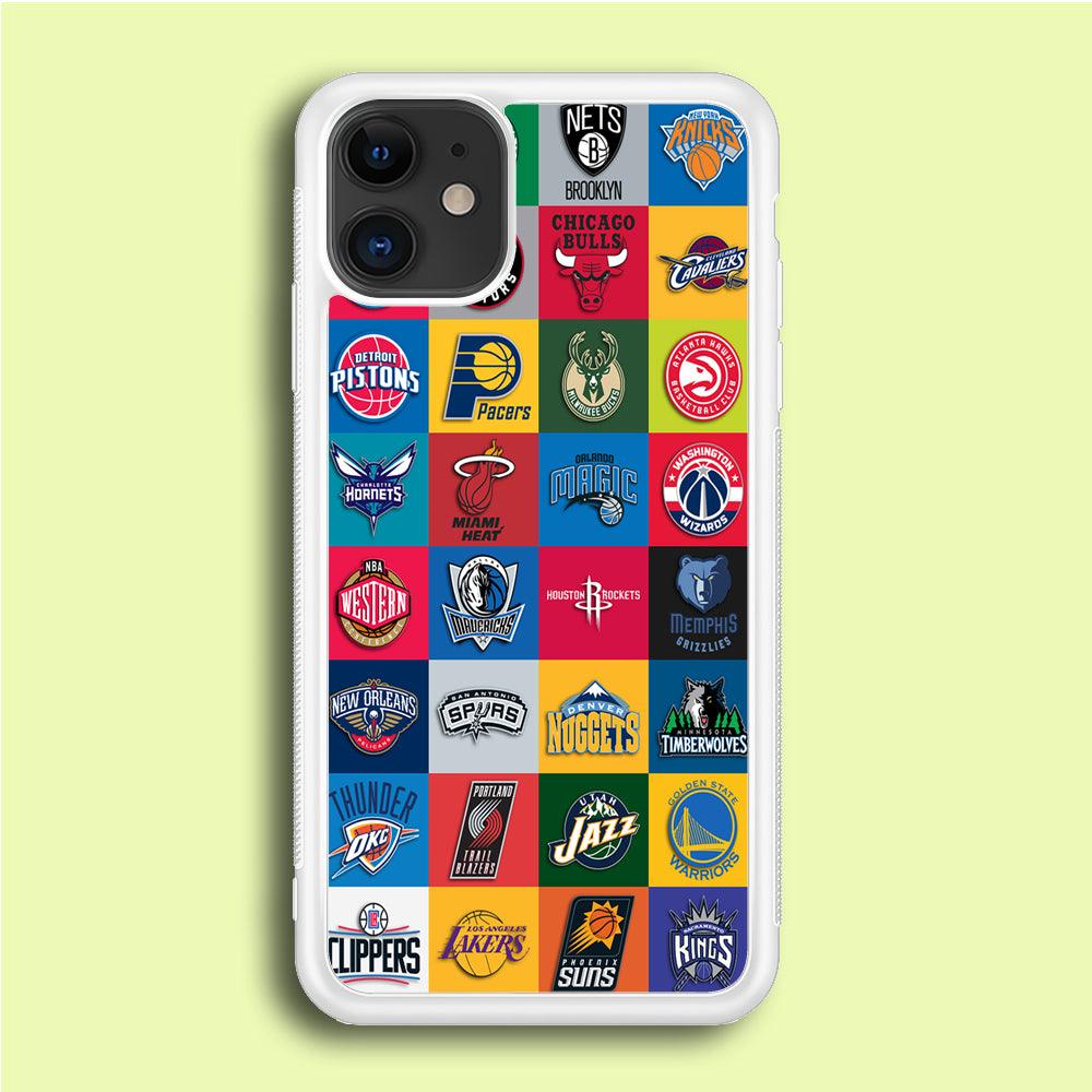 Basketball Teams NBA iPhone 12 Case-Rubber / White (2D Case)-Xtracase