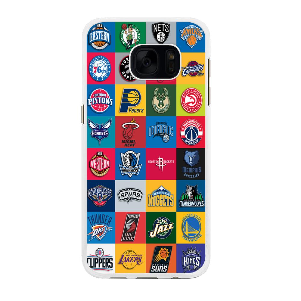 Basketball Teams NBA Samsung Galaxy S7 Edge Case-Rubber / White (2D Case)-Xtracase