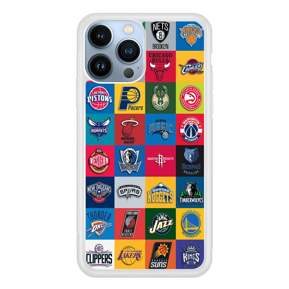 Basketball Teams NBA iPhone 13 Pro Case-Rubber / White (2D Case)-Xtracase