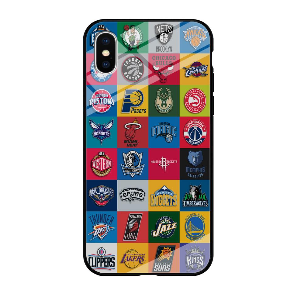 Basketball Teams NBA iPhone Xs Case-Tempered Glass Case-Xtracase