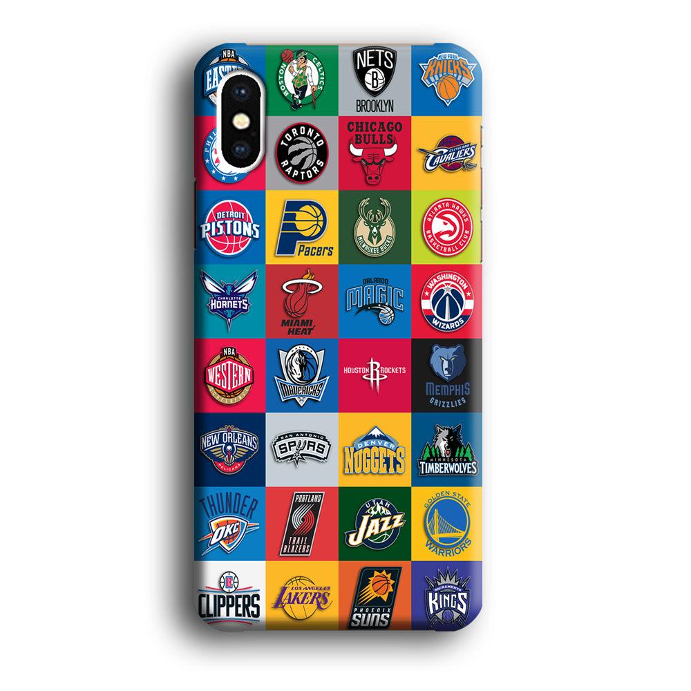 Basketball Teams NBA iPhone Xs Case-Plastic / Full Wrap (3D Case)-Xtracase