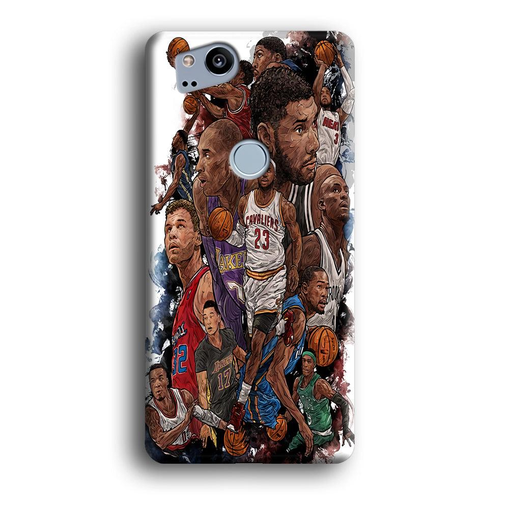 Basketball Players Art Google Pixel 2 3D Case-Xtracase