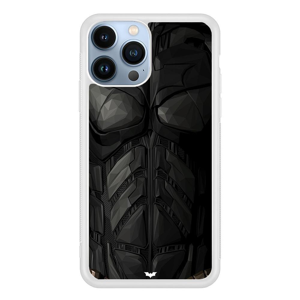 Batman Costume Suit iPhone 13 Pro Case-Rubber / White (2D Case)-Xtracase