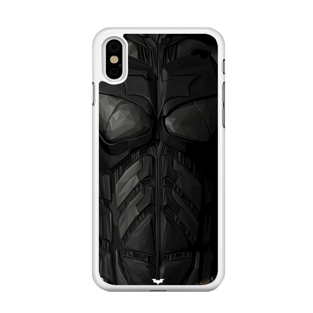 Batman Costume Suit iPhone Xs Case-Rubber / White (2D Case)-Xtracase