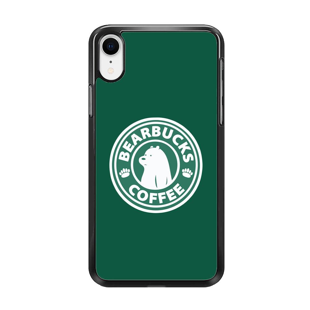 Bearbucks Coffee iPhone XR Case-Rubber / Black (2D Case)-Xtracase