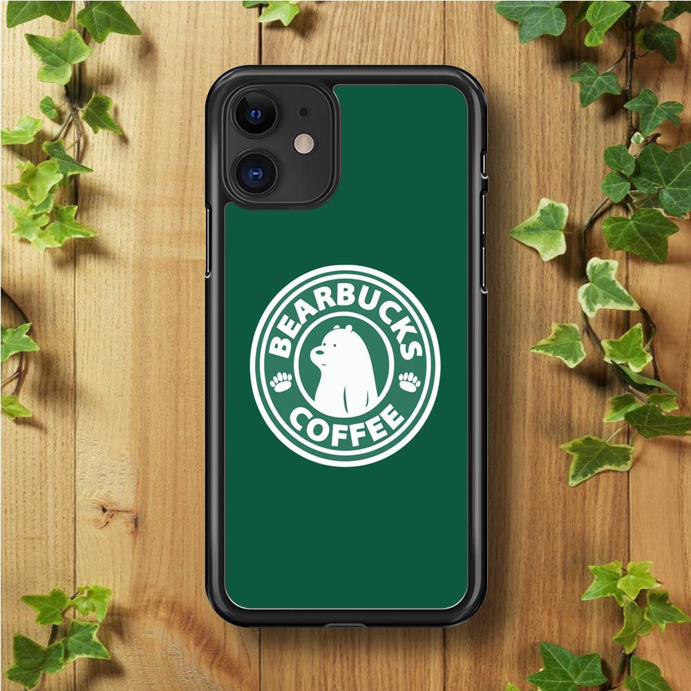 Bearbucks Coffee iPhone 11 Case-Rubber / Black (2D Case)-Xtracase