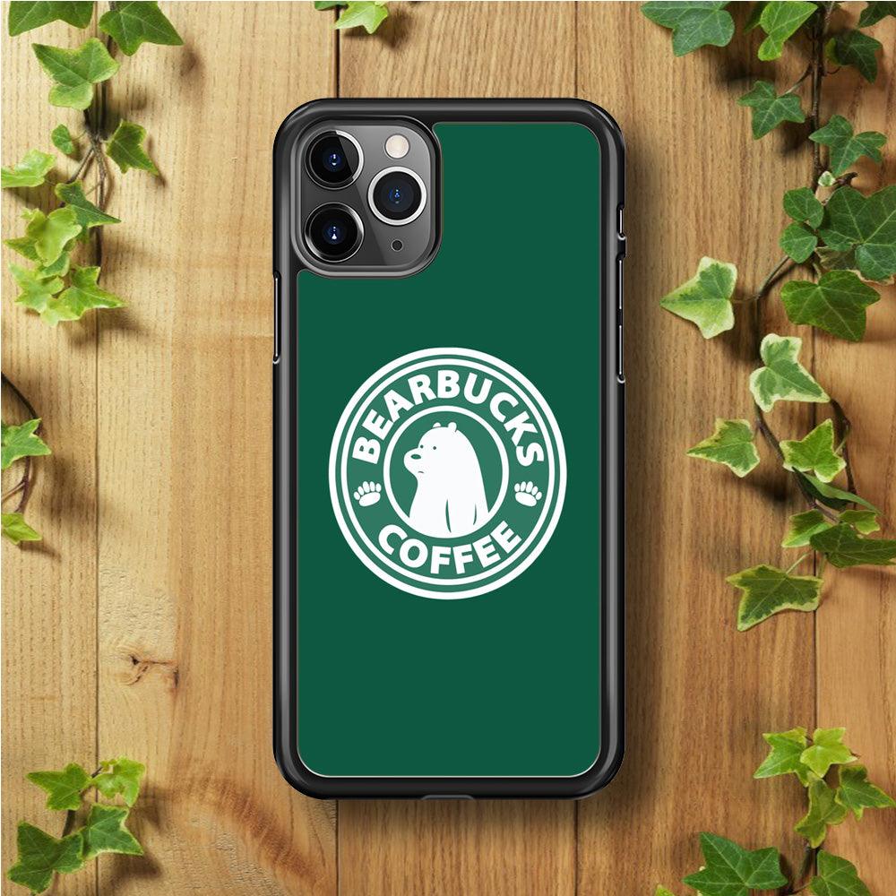 Bearbucks Coffee iPhone 11 Pro Max Case-Rubber / Black (2D Case)-Xtracase