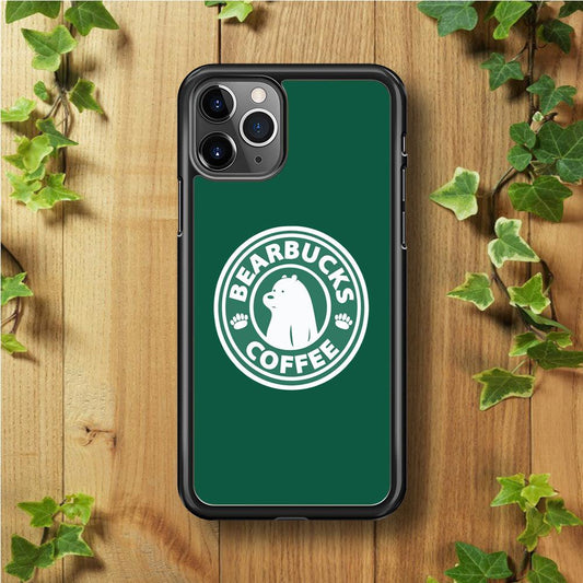 Bearbucks Coffee iPhone 11 Pro Max Case-Rubber / Black (2D Case)-Xtracase