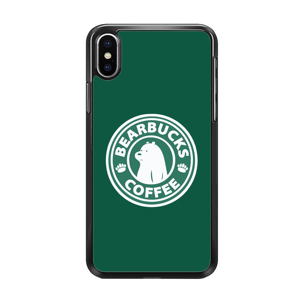 Bearbucks Coffee iPhone Xs Max Case-Rubber / Black (2D Case)-Xtracase