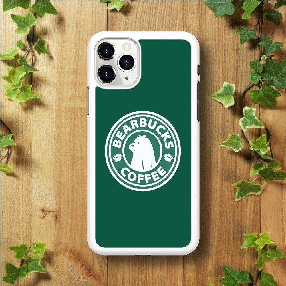Bearbucks Coffee iPhone 11 Pro Max Case-Rubber / White (2D Case)-Xtracase