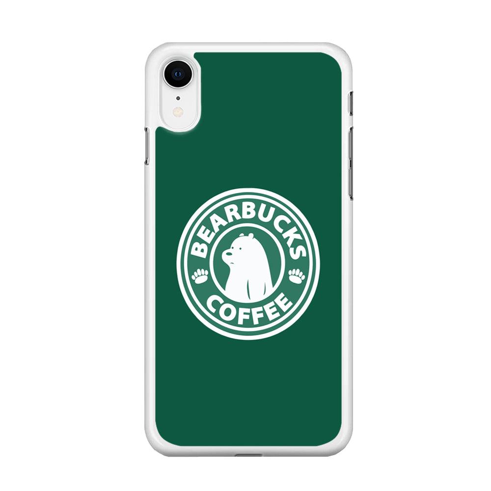 Bearbucks Coffee iPhone XR Case-Rubber / White (2D Case)-Xtracase