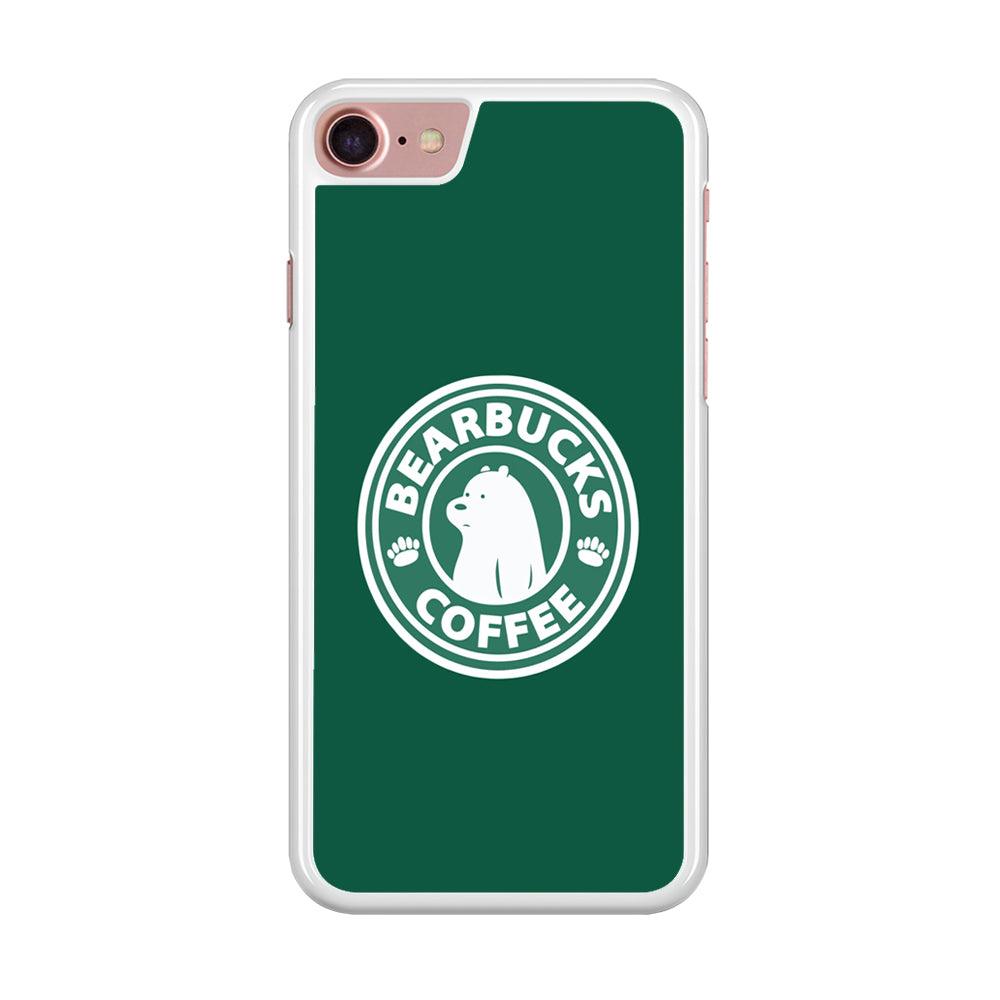 Bearbucks Coffee iPhone 8 Case-Rubber / White (2D Case)-Xtracase