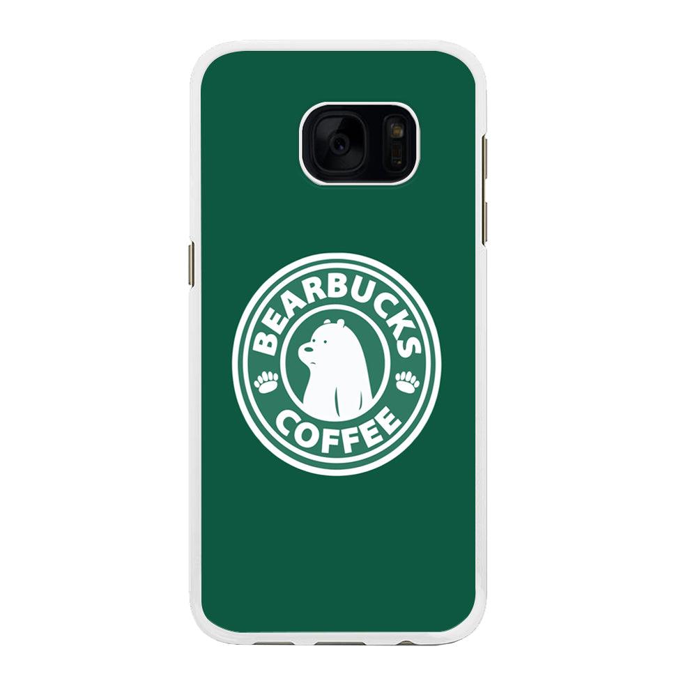 Bearbucks Coffee Samsung Galaxy S7 Edge Case-Rubber / White (2D Case)-Xtracase