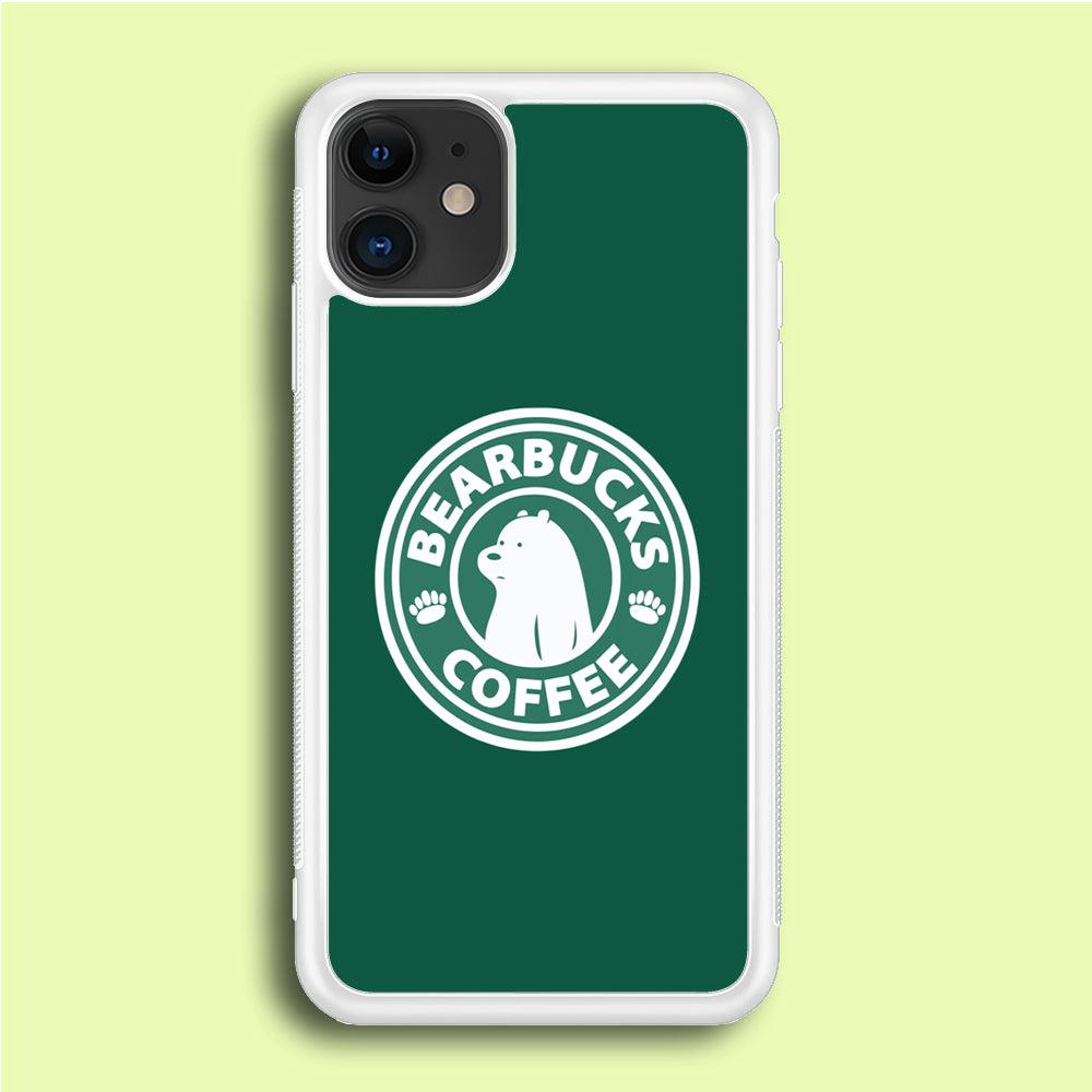 Bearbucks Coffee iPhone 12 Case-Rubber / White (2D Case)-Xtracase