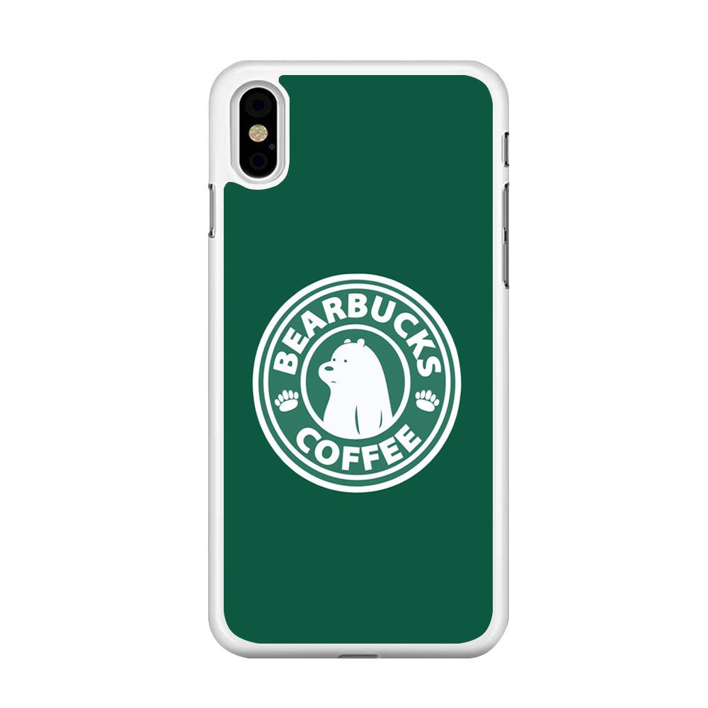Bearbucks Coffee iPhone Xs Max Case-Rubber / White (2D Case)-Xtracase