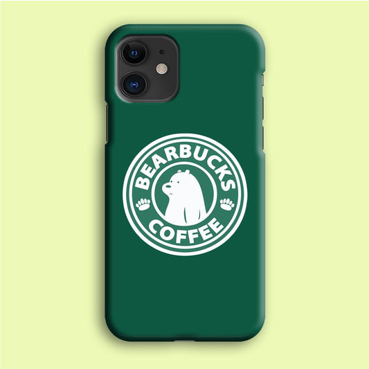 Bearbucks Coffee iPhone 12 Case-Plastic / Full Wrap (3D Case)-Xtracase