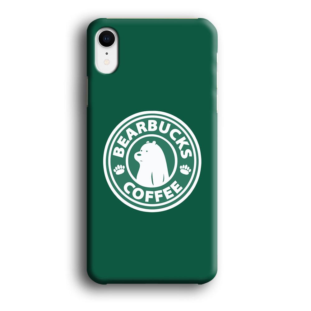 Bearbucks Coffee iPhone XR Case-Plastic / Full Wrap (3D Case)-Xtracase
