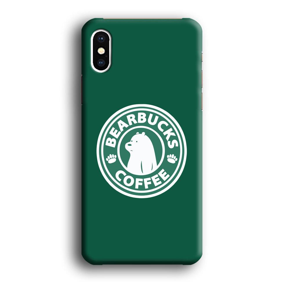 Bearbucks Coffee iPhone Xs Max Case-Plastic / Full Wrap (3D Case)-Xtracase