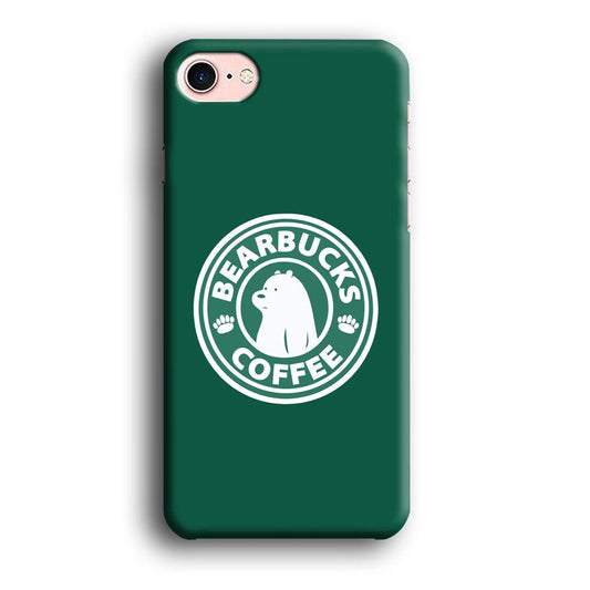 Bearbucks Coffee iPhone 8 Case-Plastic / Full Wrap (3D Case)-Xtracase