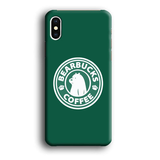 Bearbucks Coffee iPhone X Case-Plastic / Full Wrap (3D Case)-Xtracase