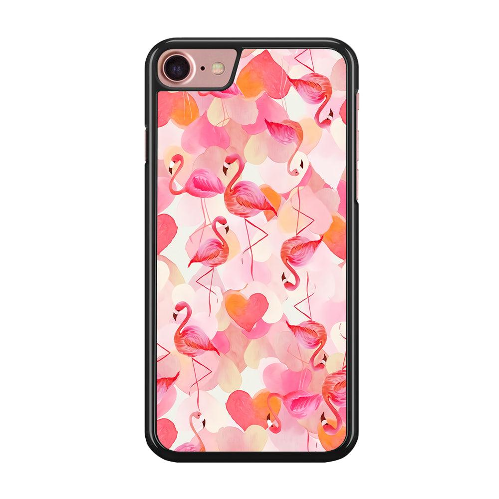 Beautiful Flamingo Art iPhone SE 2020 Case-Rubber / Black (2D Case)-Xtracase