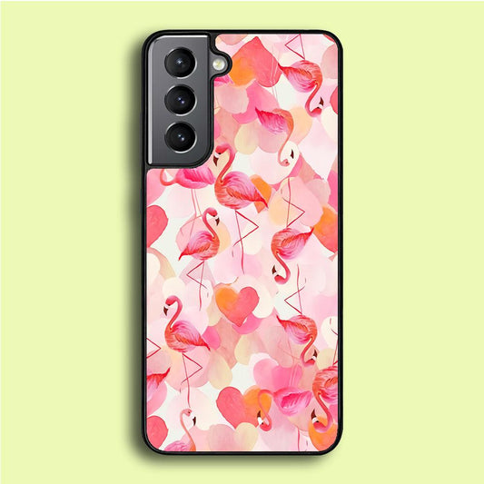 Beautiful Flamingo Art Samsung Galaxy S21 Case-Plastic / Full Wrap (3D Case)-Xtracase
