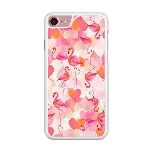 Beautiful Flamingo Art iPhone SE 2020 Case-Rubber / White (2D Case)-Xtracase