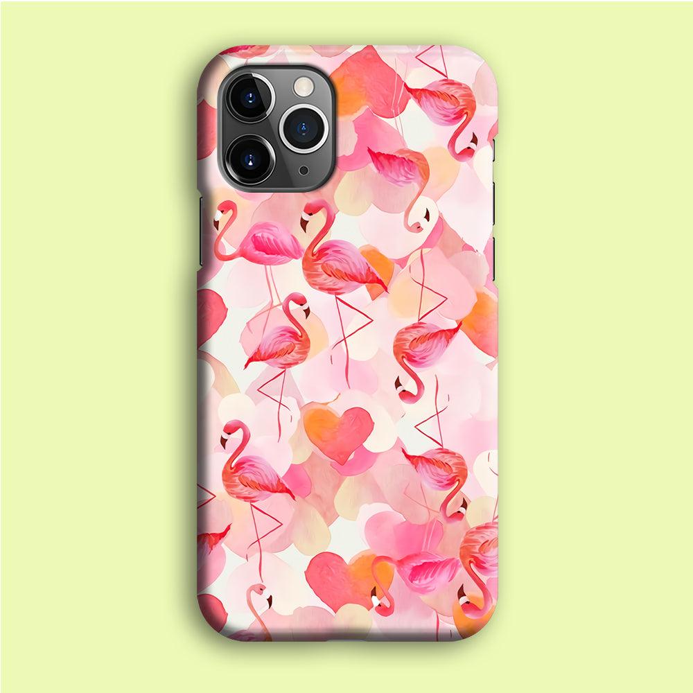 Beautiful Flamingo Art iPhone 12 Pro Case-Plastic / Full Wrap (3D Case)-Xtracase