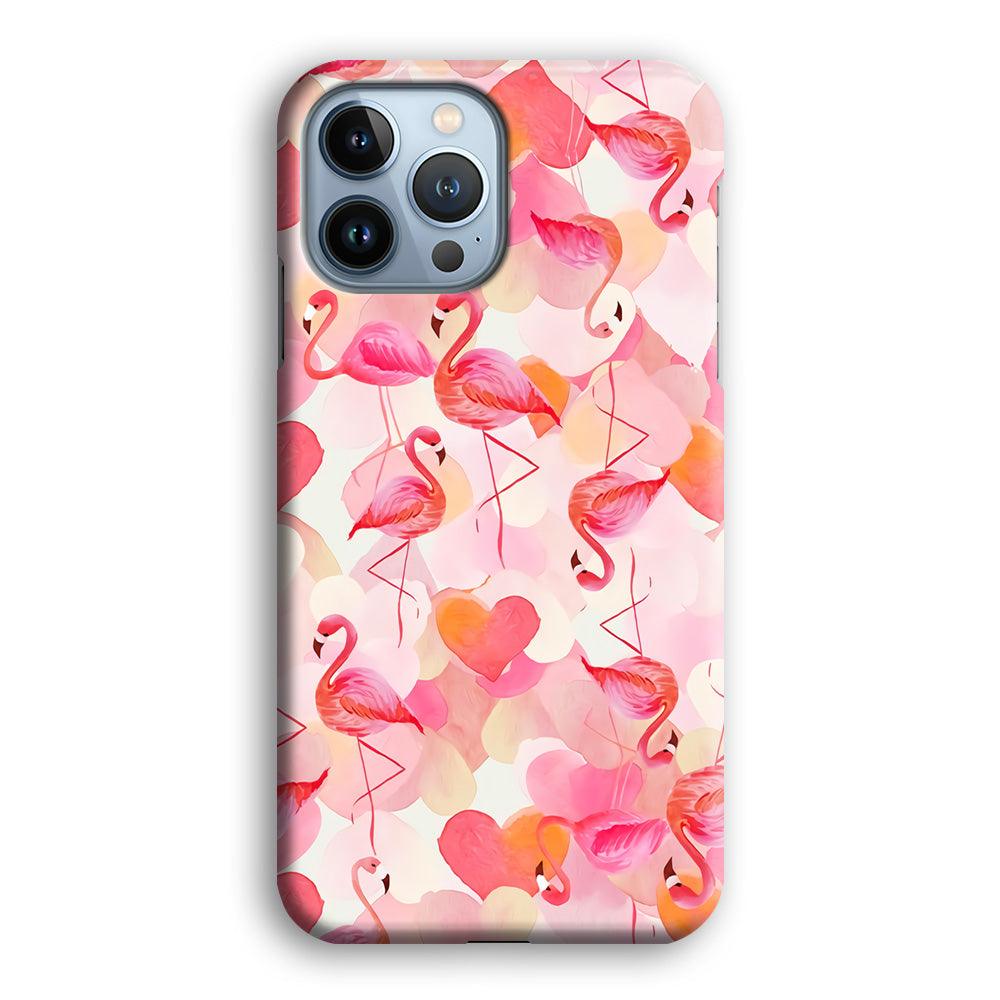 Beautiful Flamingo Art iPhone 13 Pro Case-Plastic / Full Wrap (3D Case)-Xtracase