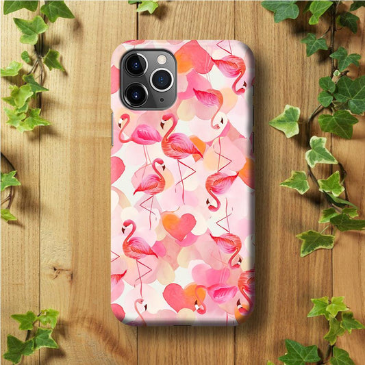 Beautiful Flamingo Art iPhone 11 Pro Max Case-Plastic / Full Wrap (3D Case)-Xtracase
