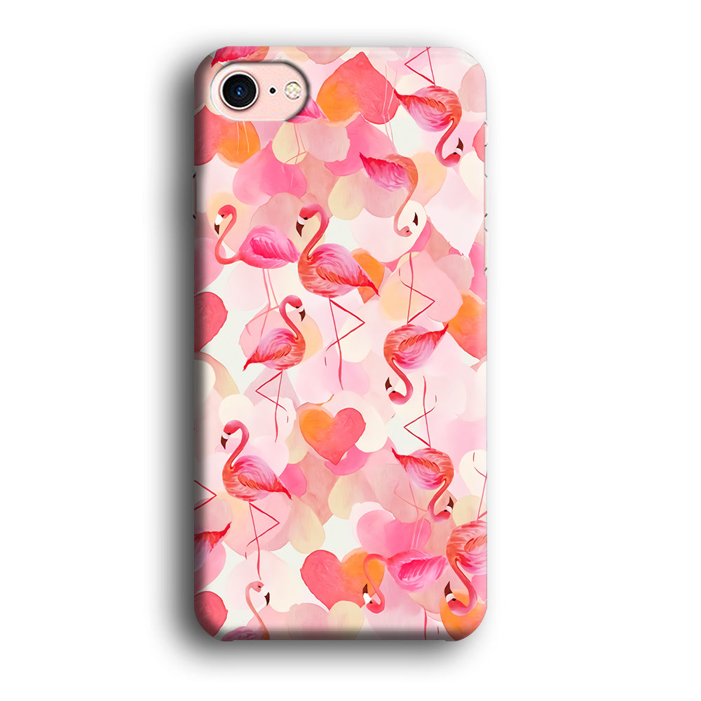 Beautiful Flamingo Art iPhone 8 3D Case