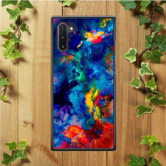 Beautiful Marble Colorful 001 Samsung Galaxy Note 10 Case-Rubber / Black (2D Case)-Xtracase