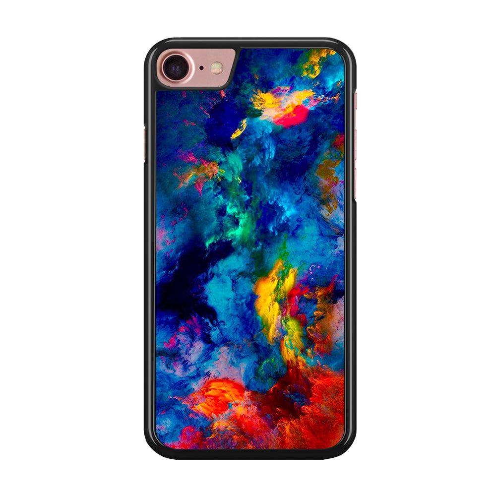 Beautiful Marble Colorful 001 iPhone SE 2020 Case-Rubber / Black (2D Case)-Xtracase