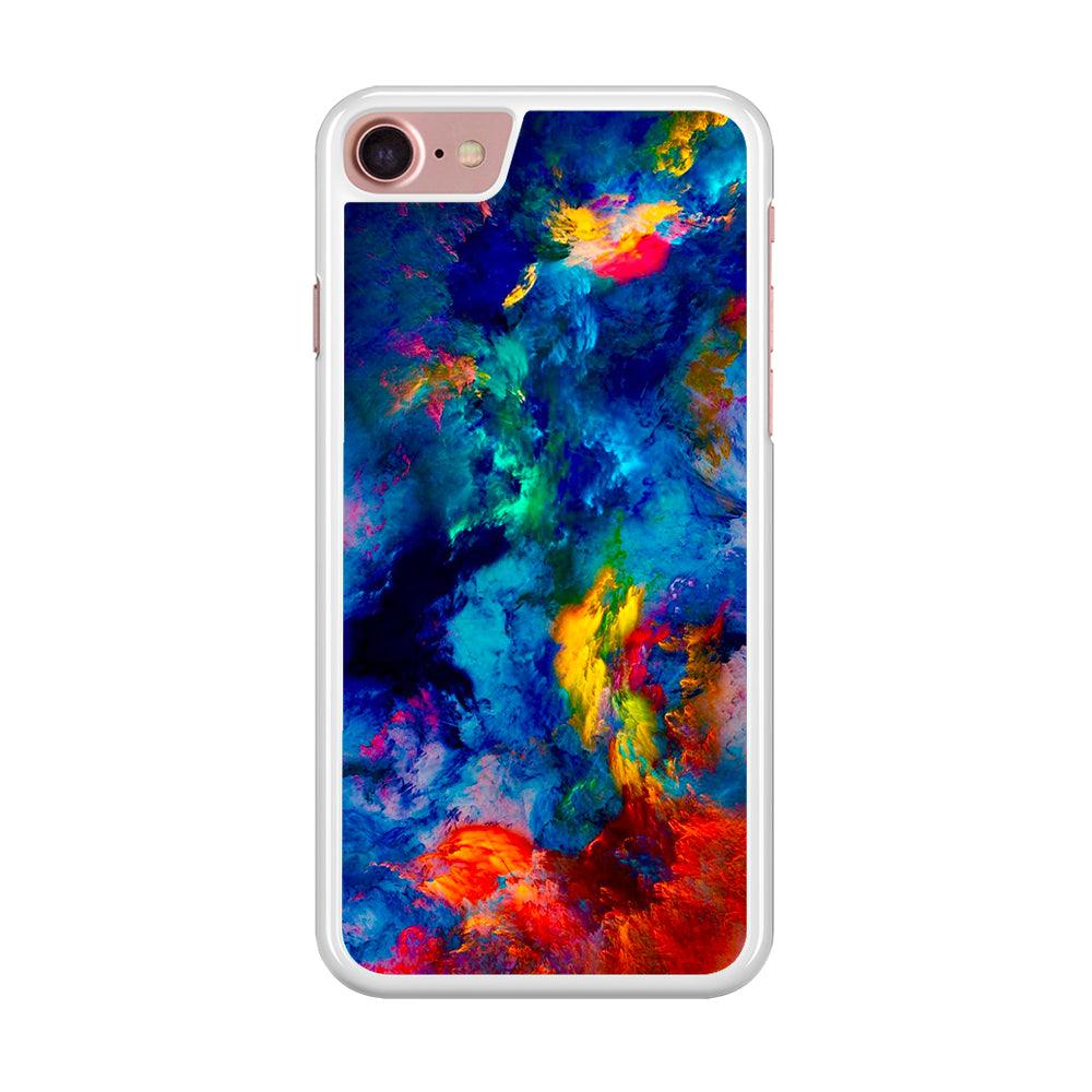 Beautiful Marble Colorful 001 iPhone SE 2020 Case-Rubber / White (2D Case)-Xtracase