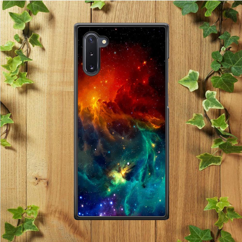 Beautiful Space Colorful 001 Samsung Galaxy Note 10 Case-Rubber / White (2D Case)-Xtracase