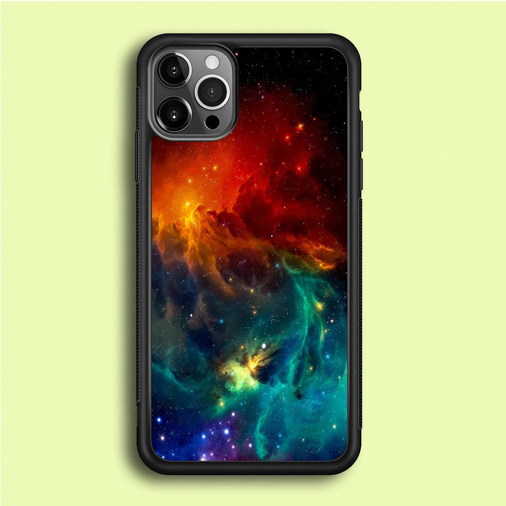 Beautiful Space Colorful 001 iPhone 12 Pro Case-Rubber / Black (2D Case)-Xtracase