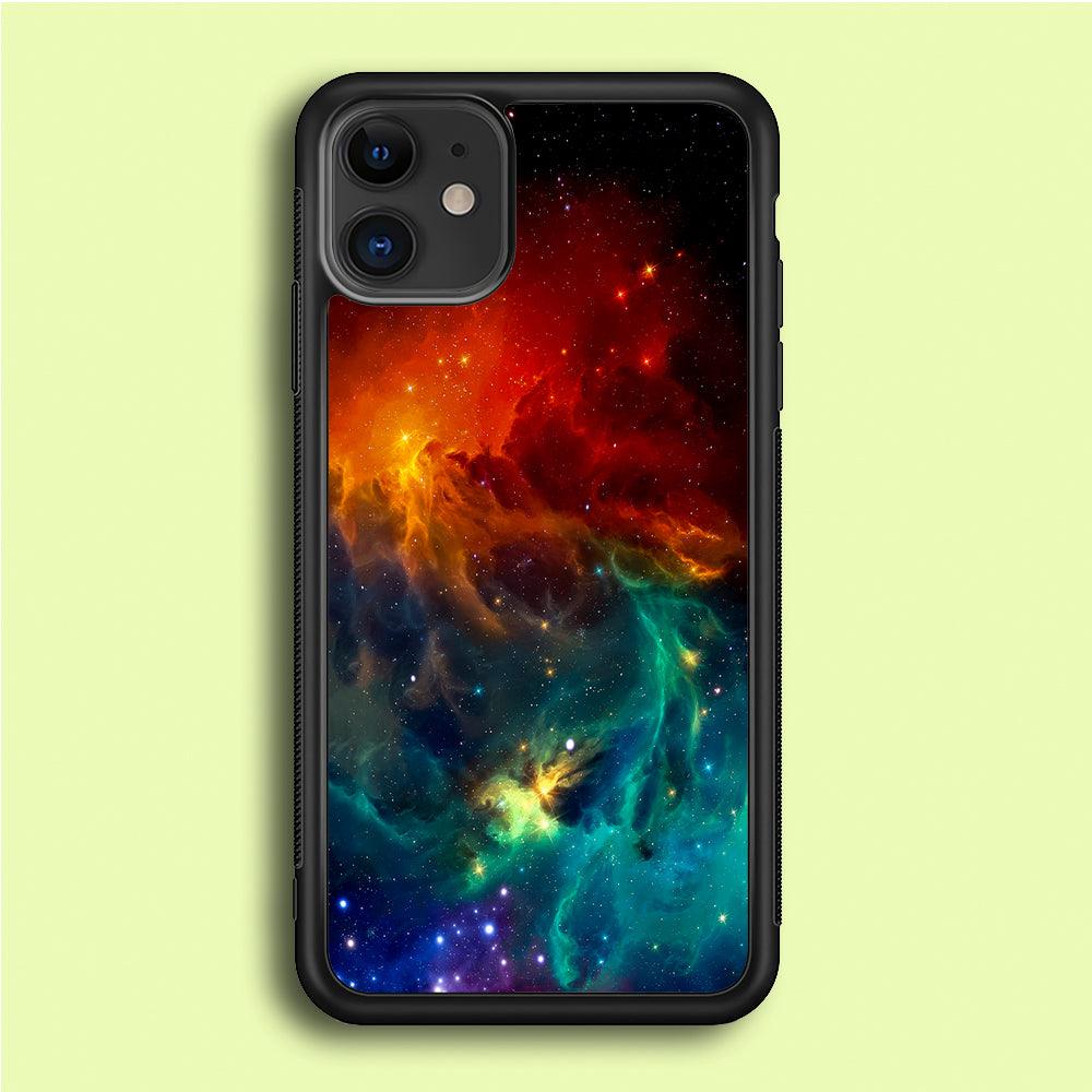 Beautiful Space Colorful 001 iPhone 12 Mini Case-Rubber / Black (2D Case)-Xtracase