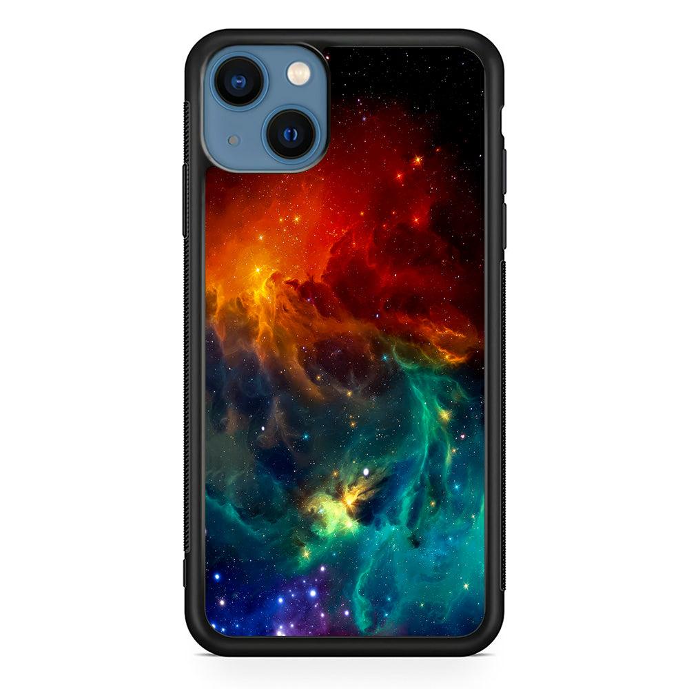 Beautiful Space Colorful 001 iPhone 13 Case-Rubber / Black (2D Case)-Xtracase