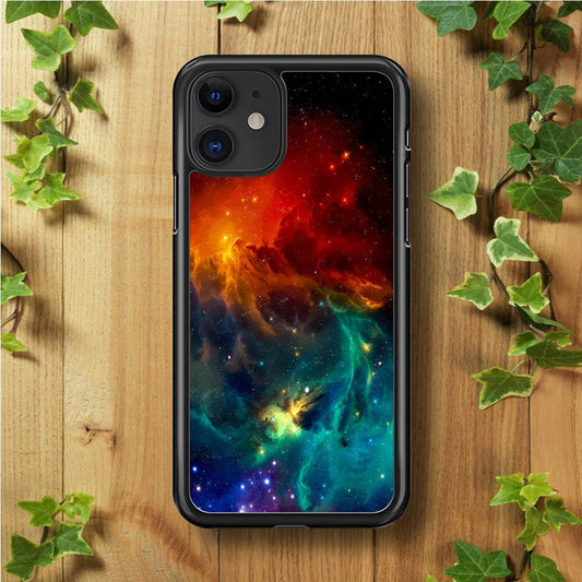 Beautiful Space Colorful 001 iPhone 11 Case-Rubber / Black (2D Case)-Xtracase