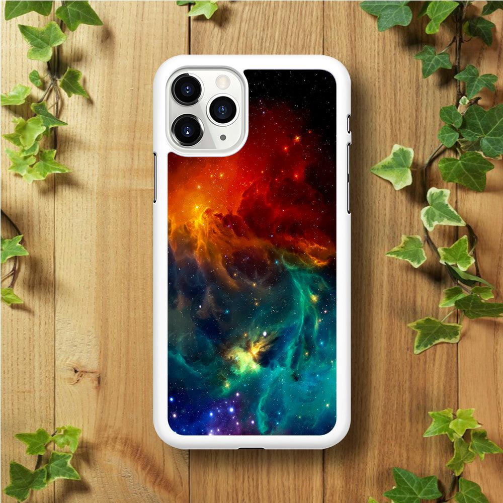 Beautiful Space Colorful 001 iPhone 11 Pro Max Case-Rubber / White (2D Case)-Xtracase