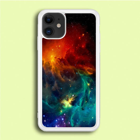 Beautiful Space Colorful 001 iPhone 12 Case-Rubber / White (2D Case)-Xtracase
