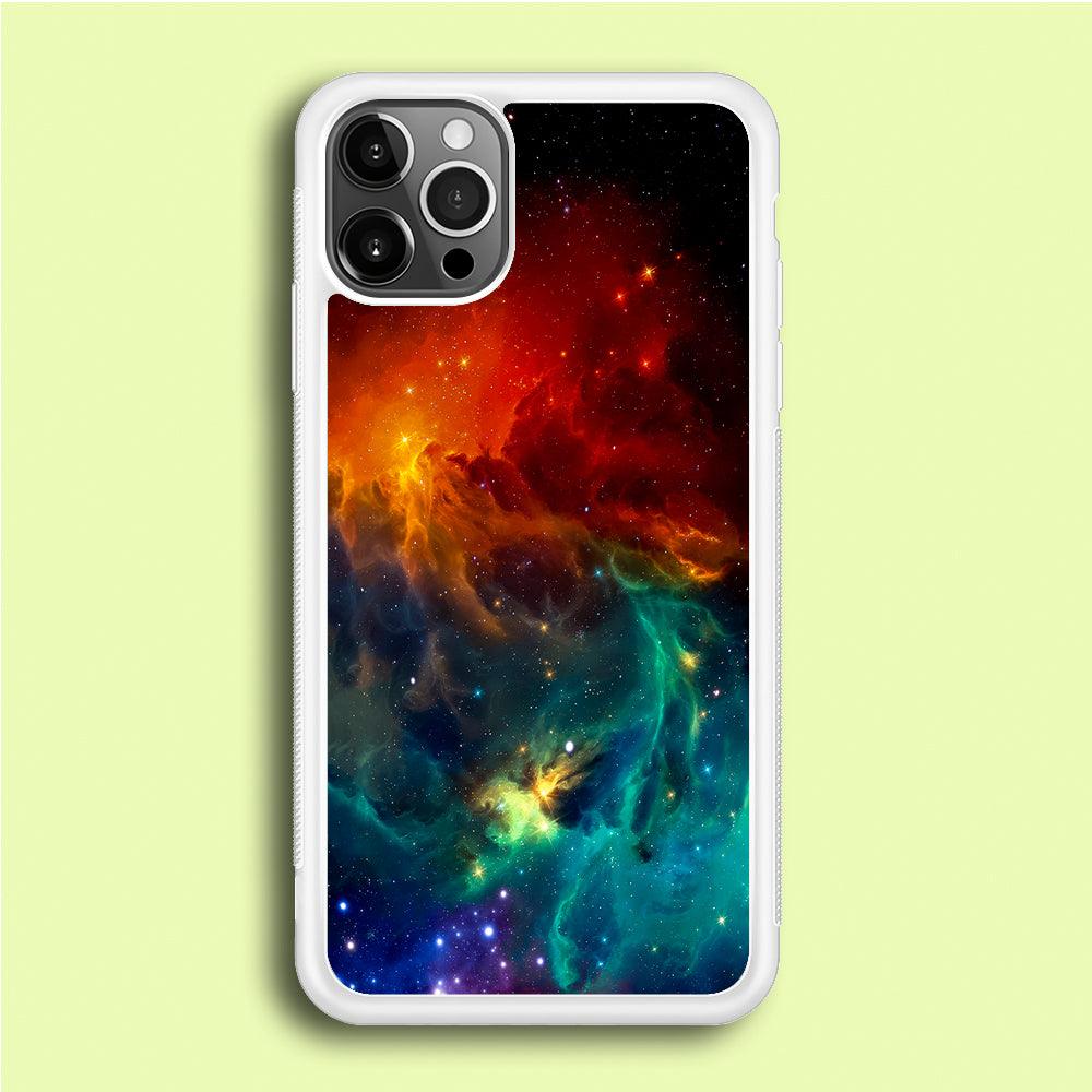 Beautiful Space Colorful 001 iPhone 12 Pro Case-Rubber / White (2D Case)-Xtracase