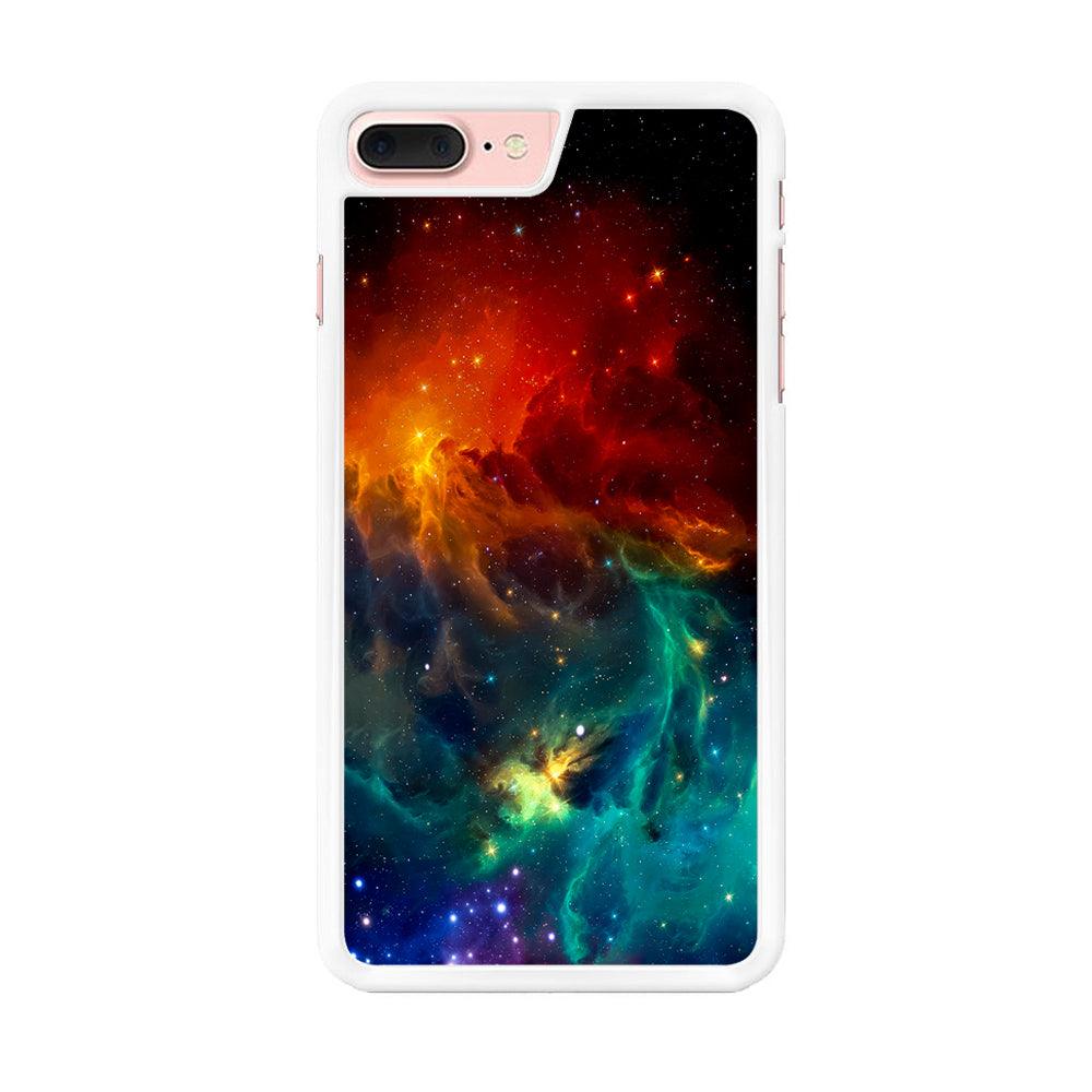 Beautiful Space Colorful 001 iPhone 8 Plus Case-Rubber / White (2D Case)-Xtracase