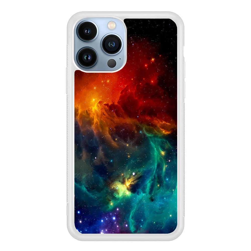 Beautiful Space Colorful 001 iPhone 13 Pro Case-Rubber / White (2D Case)-Xtracase
