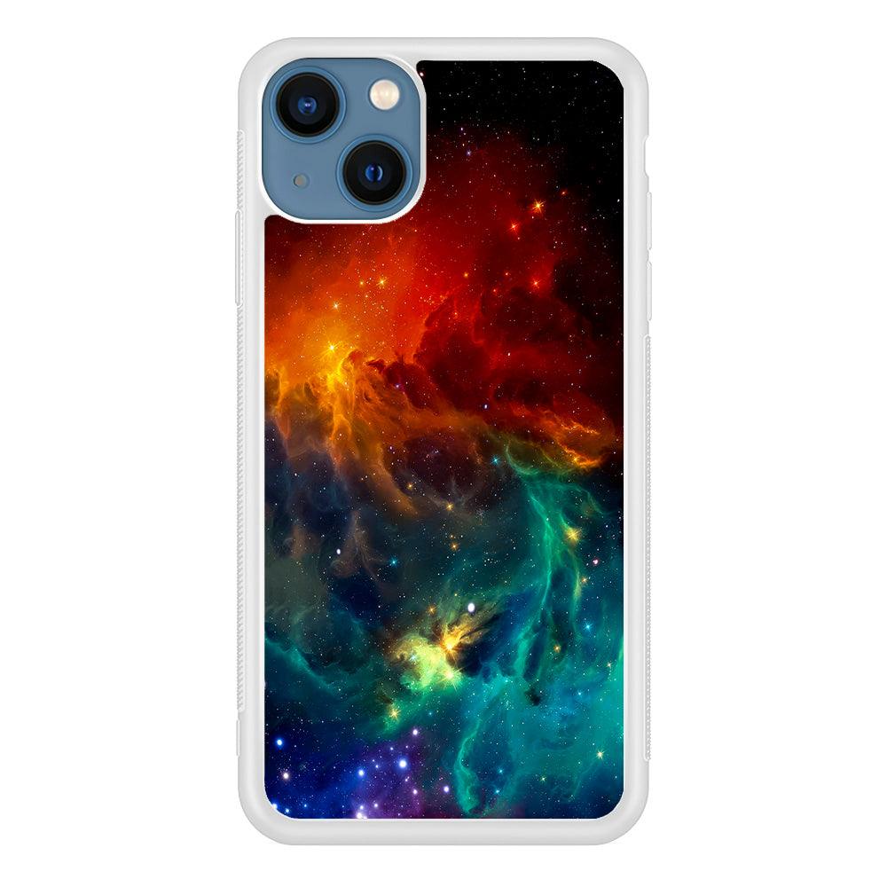 Beautiful Space Colorful 001 iPhone 13 Case-Rubber / White (2D Case)-Xtracase