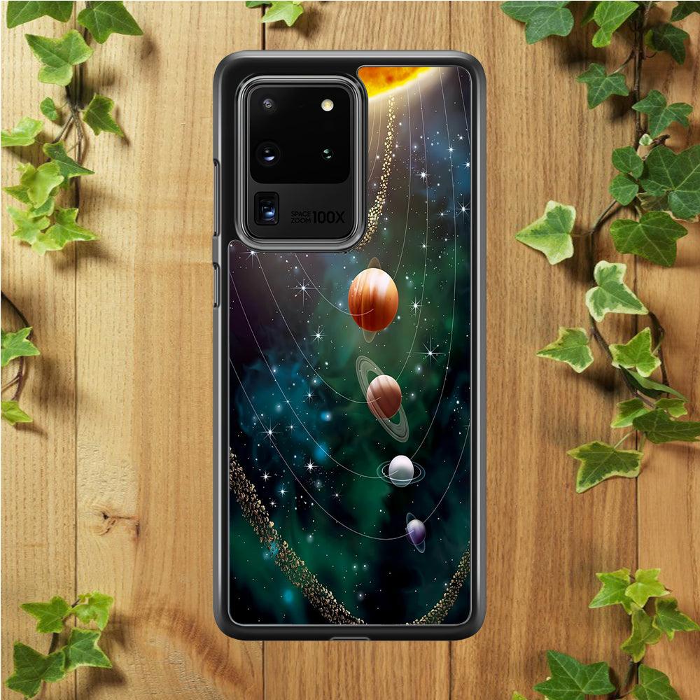 Beautiful Space Colorful 002 Samsung Galaxy S20 Ultra Case-Rubber / White (2D Case)-Xtracase