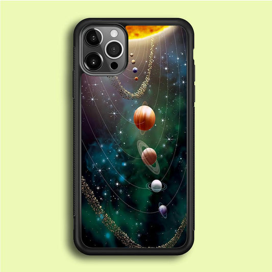 Beautiful Space Colorful 002 iPhone 12 Pro Case-Rubber / Black (2D Case)-Xtracase