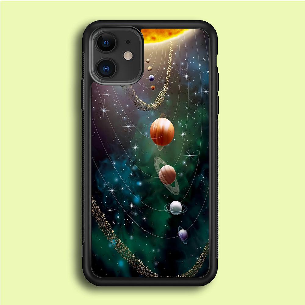 Beautiful Space Colorful 002 iPhone 12 Mini Case-Rubber / Black (2D Case)-Xtracase