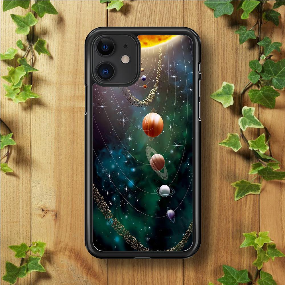 Beautiful Space Colorful 002 iPhone 11 Case-Rubber / Black (2D Case)-Xtracase