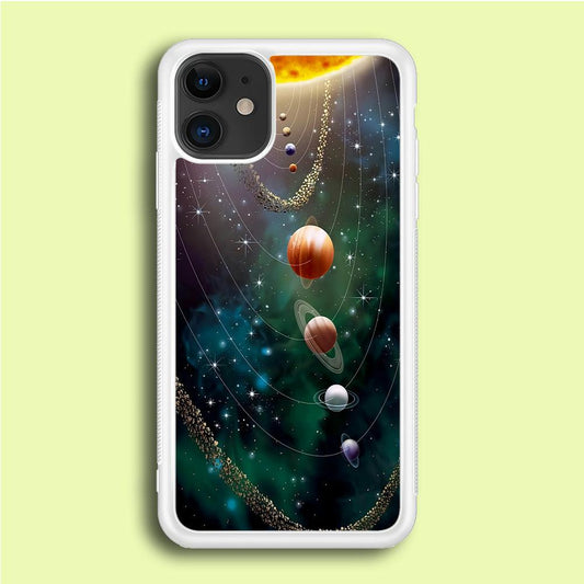 Beautiful Space Colorful 002 iPhone 12 Case-Rubber / White (2D Case)-Xtracase
